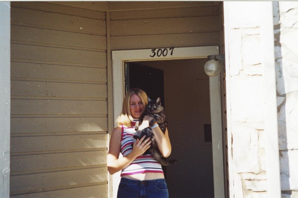 Giz and I in our first apartment in San Antonio. A point in our lives I will never forget.